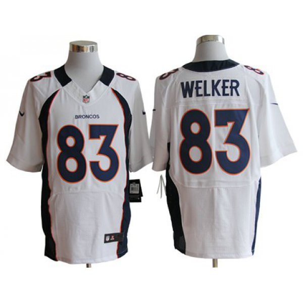 Size 60 4XL-Welker Denver Broncos #83 White Stitched Nike Elite NFL Jerseys