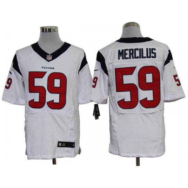 Size 60 4XL-Whitney Mercilus Houston Texans #59 White Stitched Nike Elite NFL Jerseys