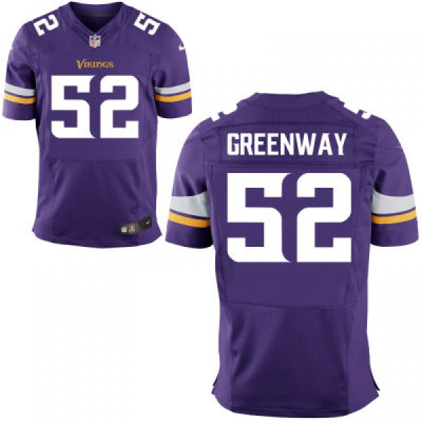 Size 60 4XL Chad Greenway Minnesota Vikings #52 Purple Stitched  Nike Elite Jersey