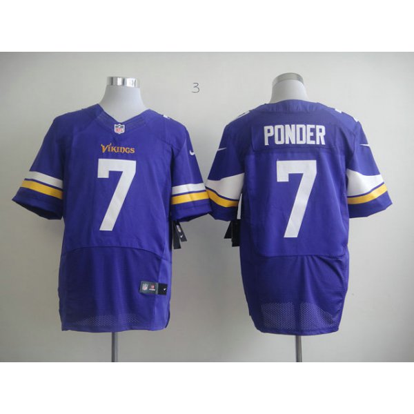 Size 60 4XL Christian Ponder Minnesota Vikings #7 Purple Stitched Nike Elite Jersey