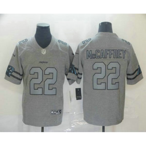 Men's Carolina Panthers #22 Christian McCaffrey 2019 Gray Gridiron Vapor Untouchable Stitched NFL Nike Limited Jersey