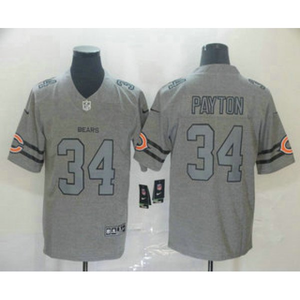 Men's Chicago Bears #34 Walter Payton 2019 Gray Gridiron Vapor Untouchable Stitched NFL Nike Limited Jersey