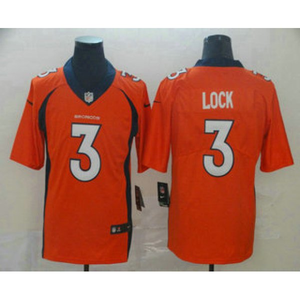 Men's Denver Broncos #3 Drew Lock Orange 2017 Vapor Untouchable Stitched NFL Nike Limited Jersey