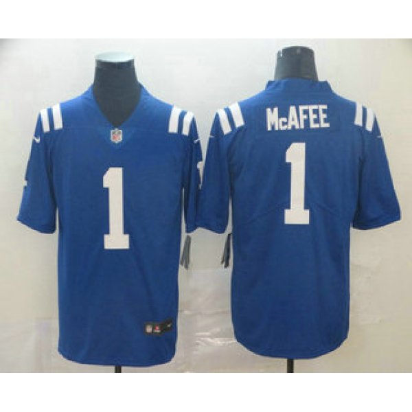 Men's Indianapolis Colts #1 Pat McAfee Royal Blue 2017 Vapor Untouchable Stitched NFL Nike Limited Jersey