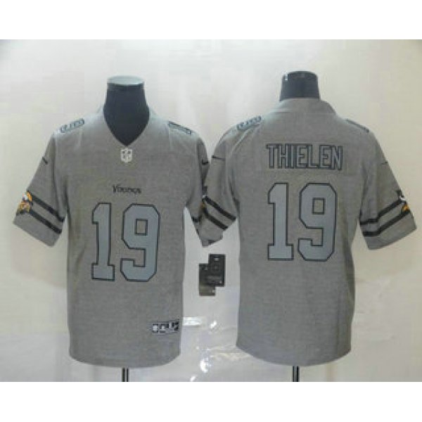 Men's Minnesota Vikings #19 Adam Thielen 2019 Gray Gridiron Vapor Untouchable Stitched NFL Nike Limited Jersey