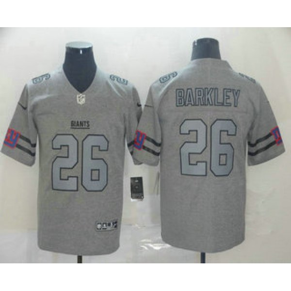 Men's New York Giants #26 Saquon Barkley 2019 Gray Gridiron Vapor Untouchable Stitched NFL Nike Limited Jersey