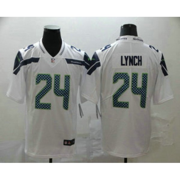 Men's Seattle Seahawks #24 Marshawn Lynch White 2017 Vapor Untouchable Stitched NFL Nike Limited Jersey