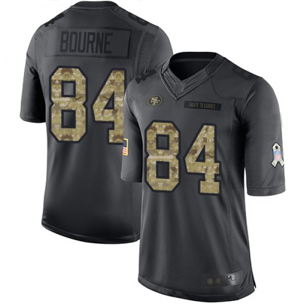 San Francisco 49ers Men's #84 Kendrick Bourne Black Limited 2016 Salute to Service Jersey