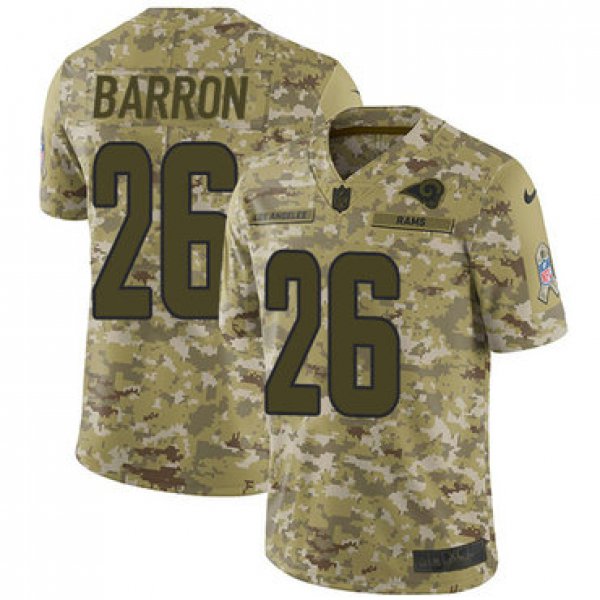 Nike Rams #26 Mark Barron Camo Men's Stitched NFL Limited 2018 Salute To Service Jersey