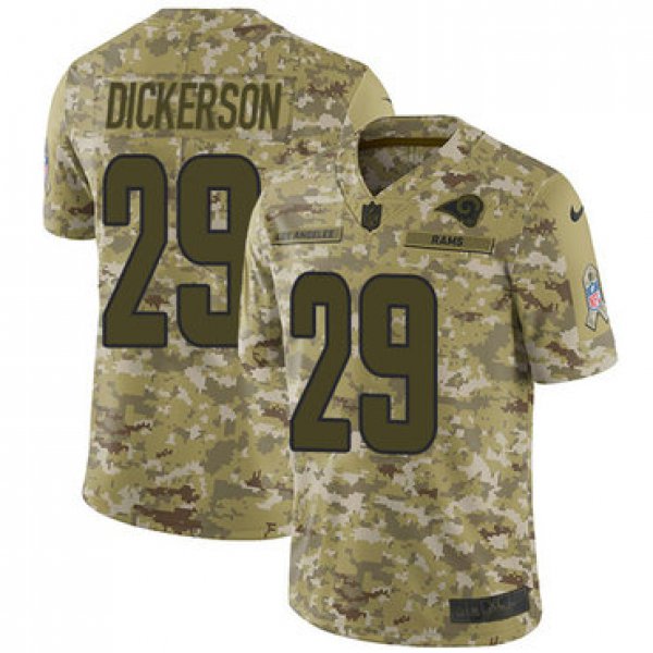 Nike Rams #29 Eric Dickerson Camo Men's Stitched NFL Limited 2018 Salute To Service Jersey