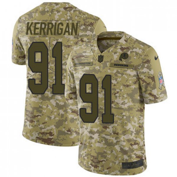 Nike Redskins #91 Ryan Kerrigan Camo Men's Stitched NFL Limited 2018 Salute To Service Jersey