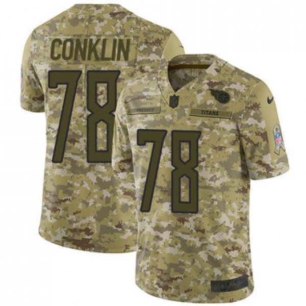 Nike Titans #78 Jack Conklin Camo Men's Stitched NFL Limited 2018 Salute To Service Jersey