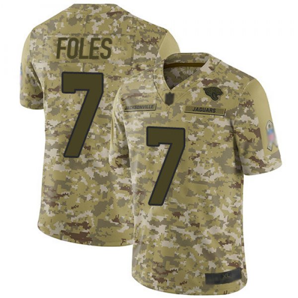 Men's Jacksonville Jaguars #7 Nick Foles Camo Stitched Football Limited 2018 Salute To Service Jersey