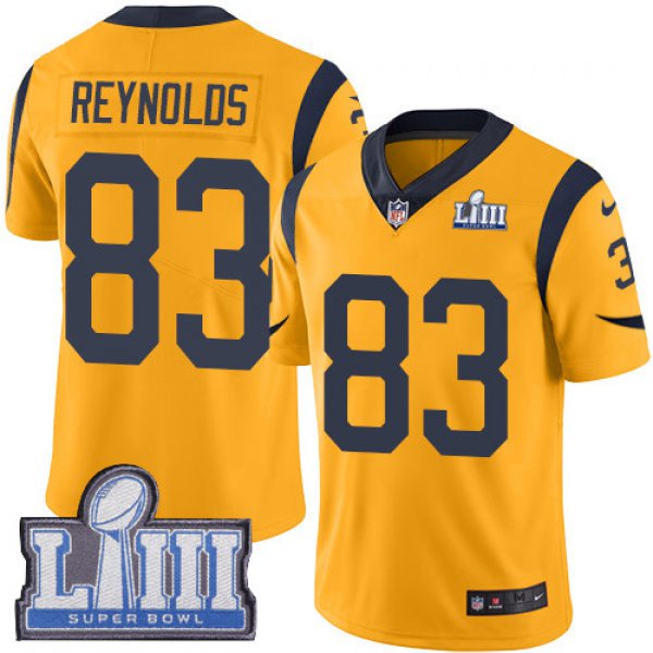 Men's Los Angeles Rams #83 Josh Reynolds Gold Nike NFL Rush Vapor Untouchable Super Bowl LIII Bound Limited Jersey