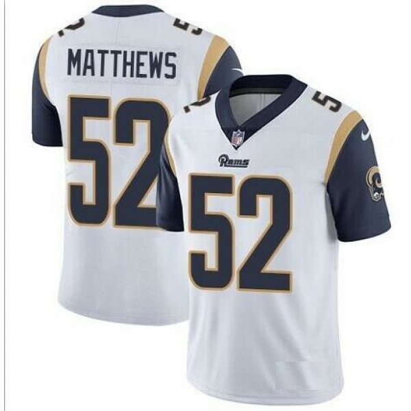 Nike Los Angeles Rams #52 Clay Matthews White Vapor Untouchable Limited Jersey