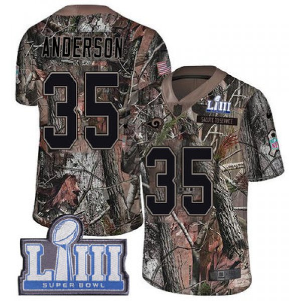 #35 Limited C.J. Anderson Camo Nike NFL Men's Jersey Los Angeles Rams Rush Realtree Super Bowl LIII Bound