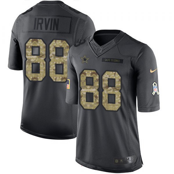 Men's Dallas Cowboys #88 Michael Irvin Black Anthracite 2016 Salute To Service Stitched NFL Nike Limited Jersey