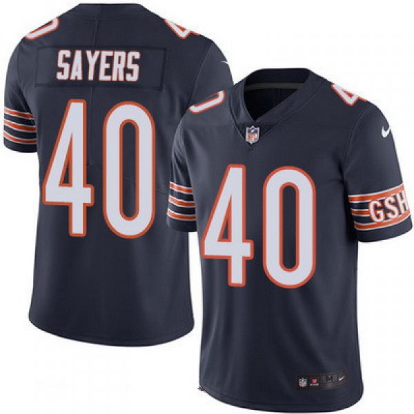 Men's Chicago Bears #40 Gale Sayers Navy Blue 2016 Color Rush Stitched NFL Nike Limited Jersey