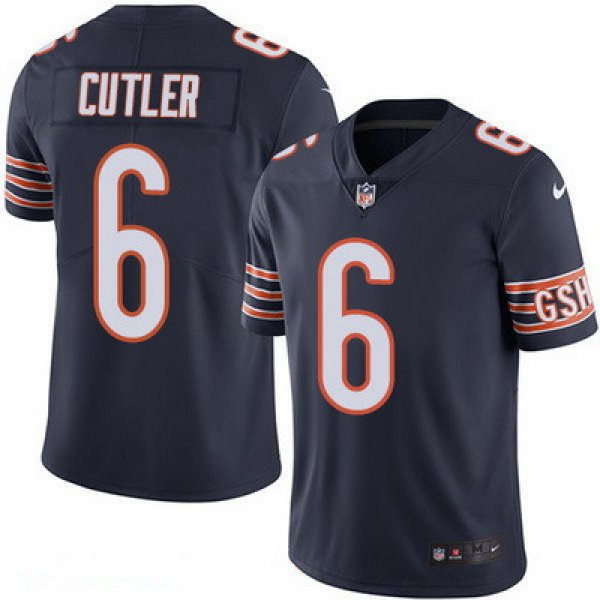 Men's Chicago Bears #6 Jay Cutler Navy Blue 2016 Color Rush Stitched NFL Nike Limited Jersey