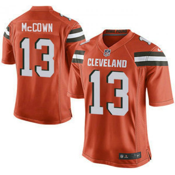 Men's Cleveland Browns Brown #13 Josh McCown Orange Alternate 2015 NFL Nike Elite Jersey