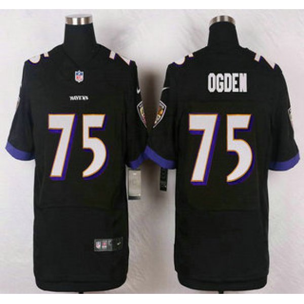 Baltimore Ravens #75 Jonathan Ogden Black Retired Player NFL Nike Elite Jersey