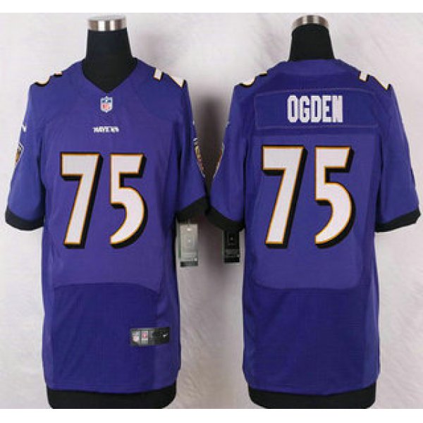 Baltimore Ravens #75 Jonathan Ogden Purple Retired Player NFL Nike Elite Jersey