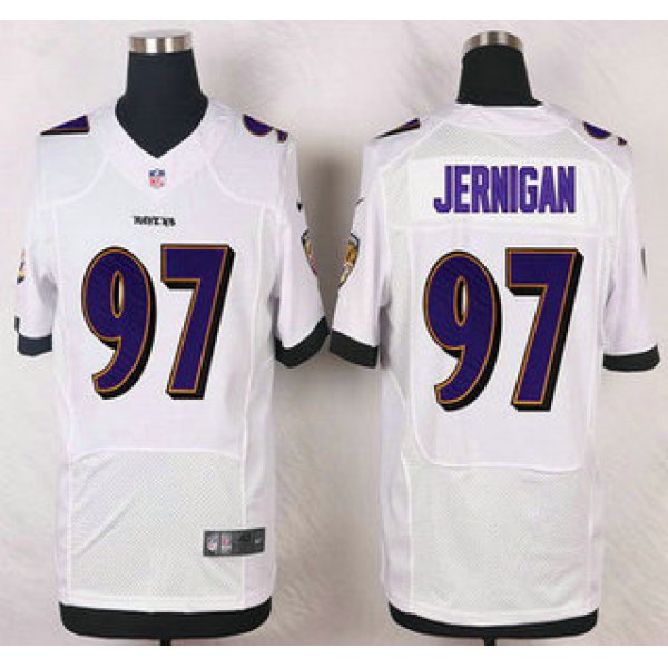 Baltimore Ravens #97 Timmy Jernigan White Road NFL Nike Elite Jersey