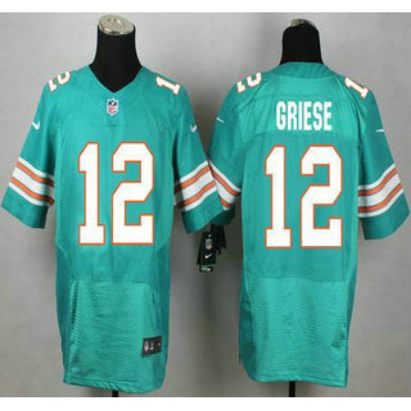 Miami Dolphins #12 Bob Griese Aqua Green Alternate 2015 NFL Nike Elite Jersey