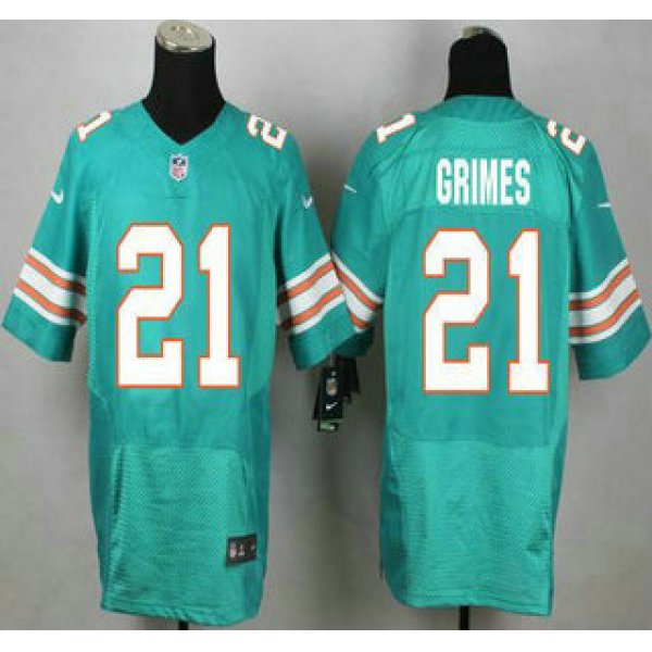 Miami Dolphins #21 Brent Grimes Aqua Green Alternate 2015 NFL Nike Elite Jersey