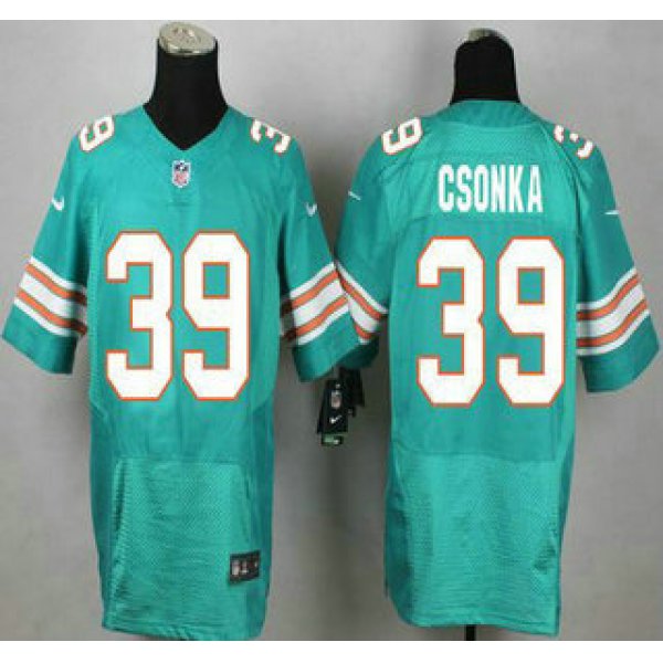 Miami Dolphins #39 Larry Csonka Aqua Green Alternate 2015 NFL Nike Elite Jersey