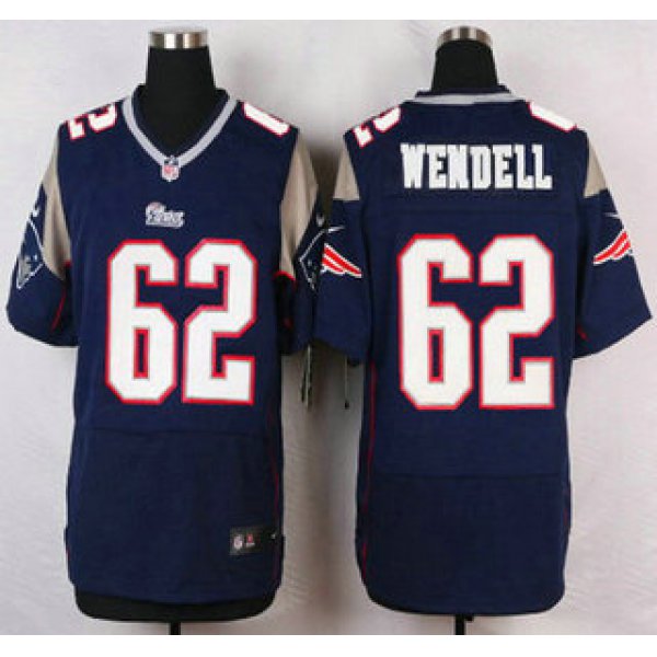 New England Patriots #62 Ryan Wendell Navy Blue Team Color NFL Nike Elite Jersey