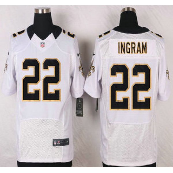 New Orleans Saints #22 Mark Ingram White Road NFL Nike Elite Jersey