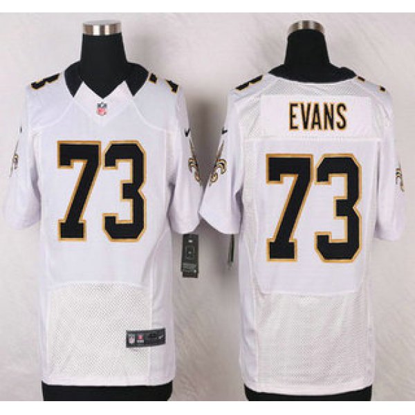 New Orleans Saints #73 Jahri Evans White Road NFL Nike Elite Jersey