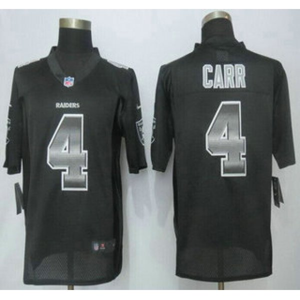 Oakland Raiders #4 Derek Carr Black Strobe 2015 NFL Nike Fashion Jersey
