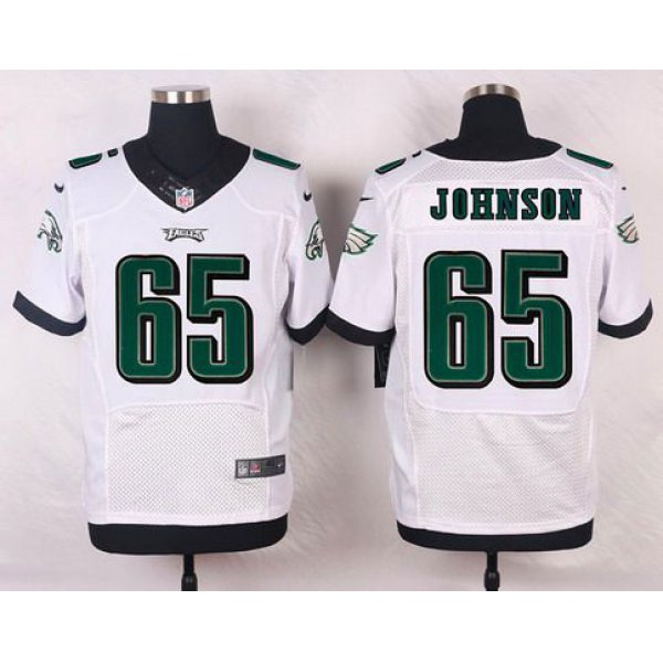 Philadelphia Eagles #65 Lane Johnson White Road NFL Nike Elite Jersey