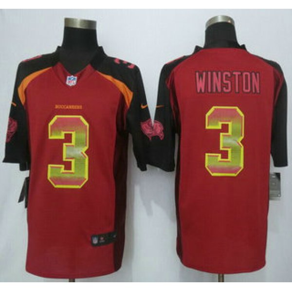 Tampa Bay Buccaneers #3 Jameis Winston Red Strobe 2015 NFL Nike Fashion Jersey