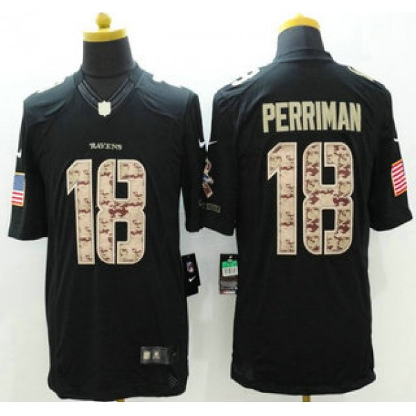 Baltimore Ravens #18 Breshad Perriman Nike Salute to Service Nike Black Limited Jersey