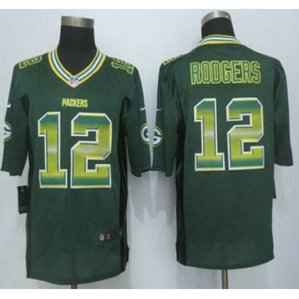 Green Bay Packers #12 Aaron Rodgers Green Strobe 2015 NFL Nike Fashion Jersey