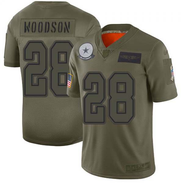 Nike Cowboys #28 Darren Woodson Camo Men's Stitched NFL Limited 2019 Salute To Service Jersey