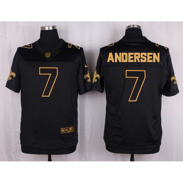 Nike Saints #7 Morten Andersen Black Men's Stitched NFL Elite Pro Line Gold Collection Jersey