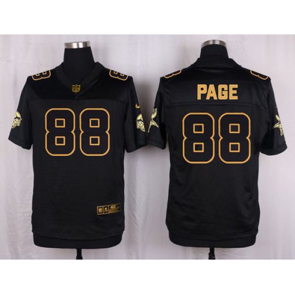 Nike Vikings #88 Alan Page Black Men's Stitched NFL Elite Pro Line Gold Collection Jersey