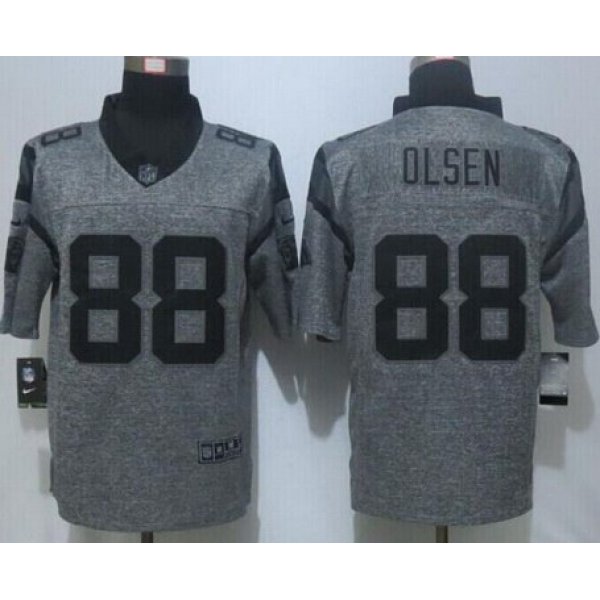 Men's Carolina Panthers #88 Greg Olsen Nike Gray Gridiron 2015 NFL Gray Limited Jersey