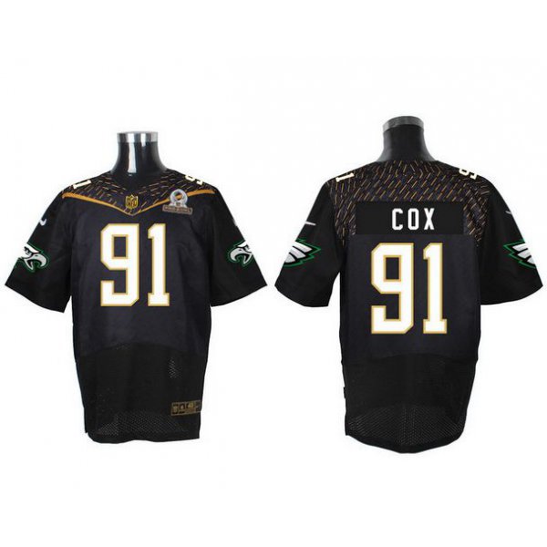 Men's Philadelphia Eagles #91 Fletcher Cox Black 2016 Pro Bowl Nike Elite Jersey