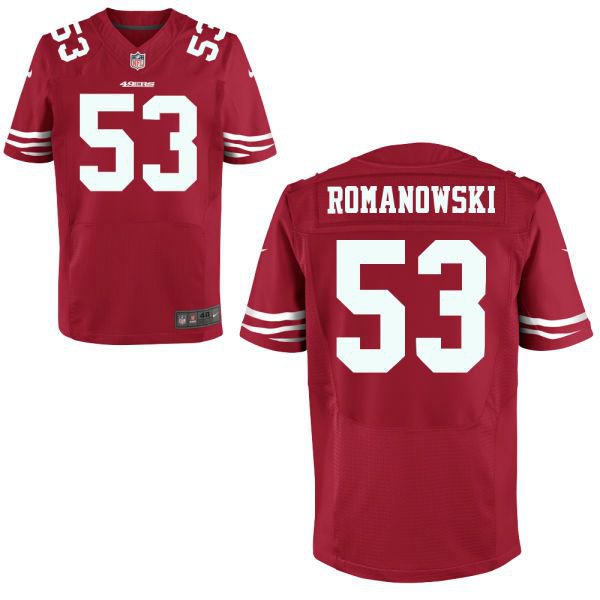 Men's San Francisco 49ers Retired Player #53 Bill Romanowski Red NFL Nike Elite Jersey