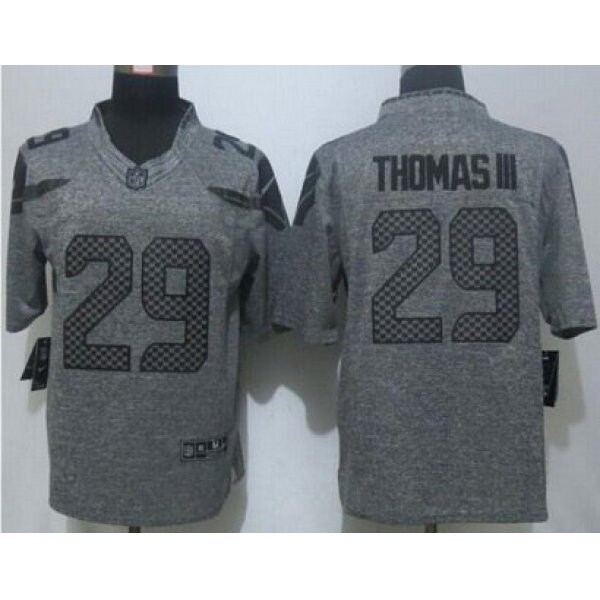 Men's Seattle Seahawks #29 Earl Thomas III Nike Gray Gridiron 2015 NFL Gray Limited Jersey