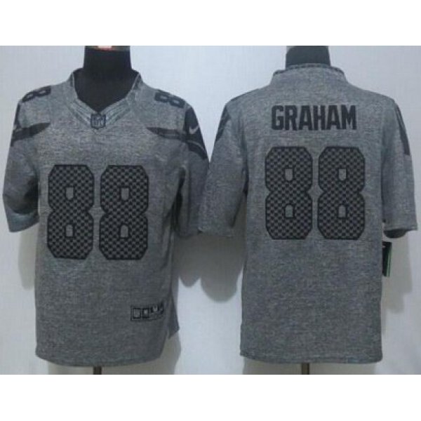 Men's Seattle Seahawks #88 Jimmy Graham Nike Gray Gridiron 2015 NFL Gray Limited Jersey