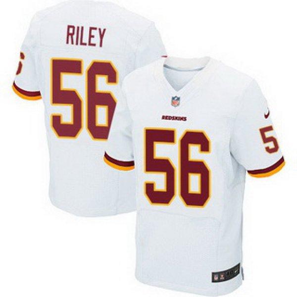 Men's Washington Redskins #56 Perry Riley White Road NFL Nike Elite Jersey