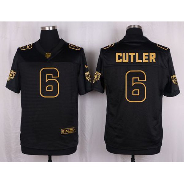 Nike Bears #6 Jay Cutler Black Men's Stitched NFL Elite Pro Line Gold Collection Jersey