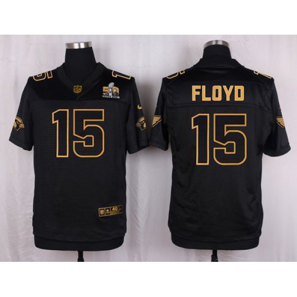 Nike Cardinals #15 Michael Floyd Pro Line Black Gold Collection Men's Stitched NFL Elite Jersey