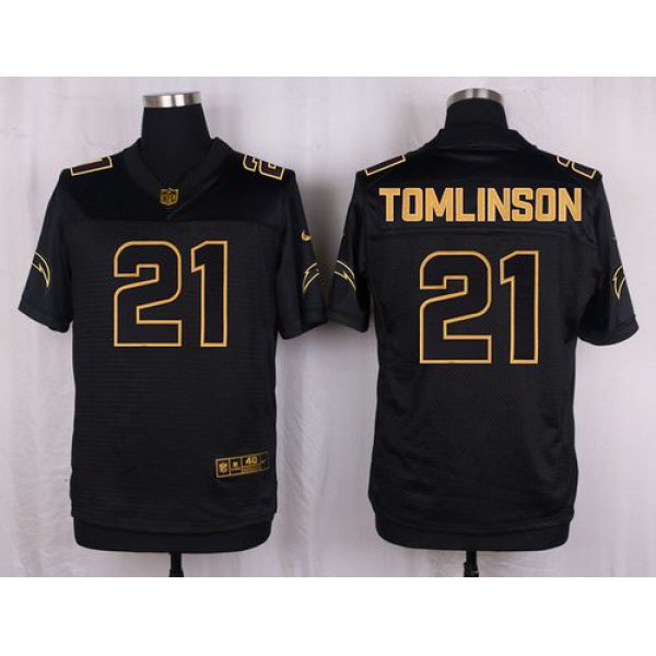Nike Chargers #21 LaDainian Tomlinson Black Men's Stitched NFL Elite Pro Line Gold Collection Jersey